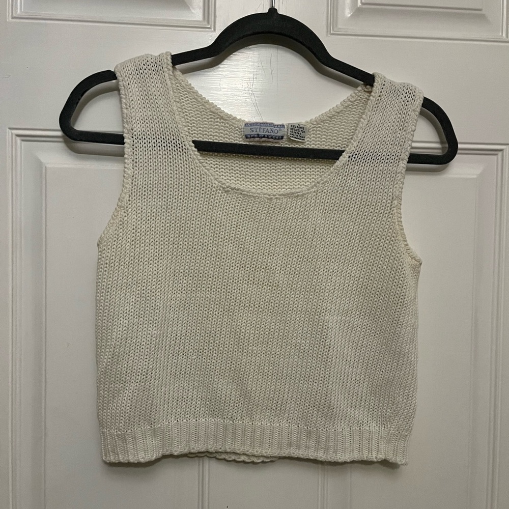 Vintage Cream Knit Tank Top